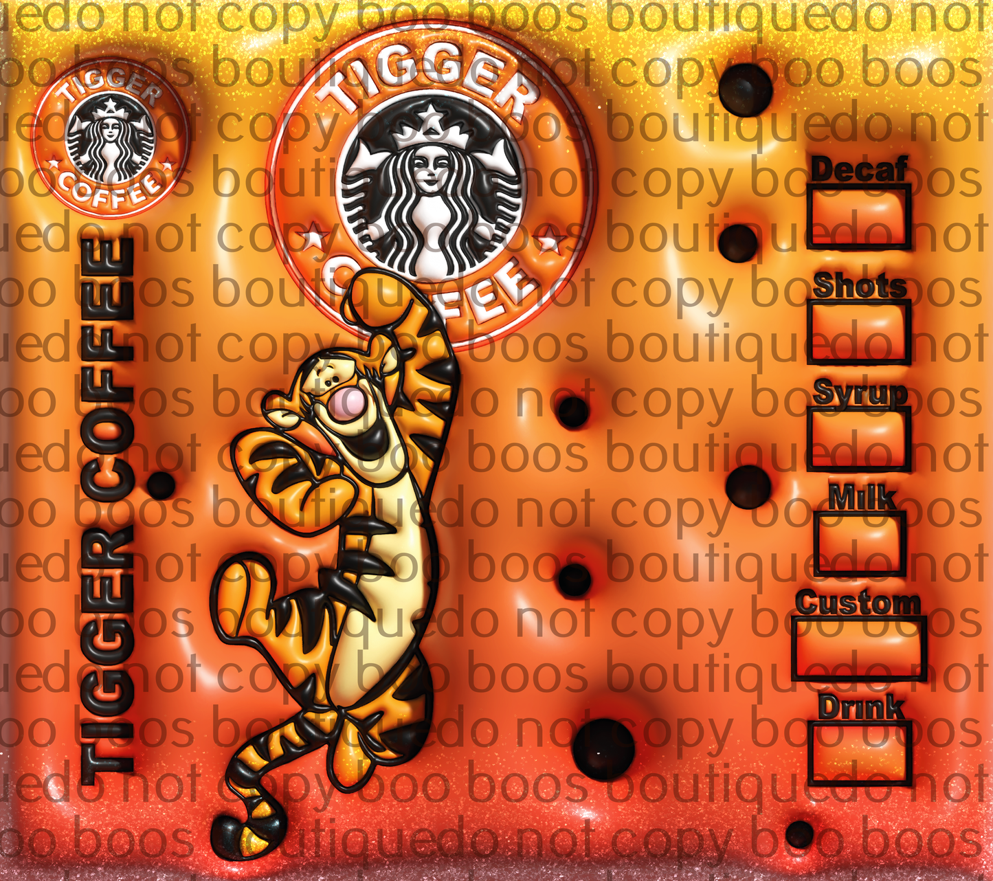 Orange Coffee sublimation transfer