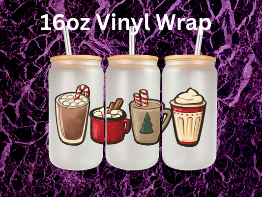 16oz Christmas Cups Vinyl WRAP