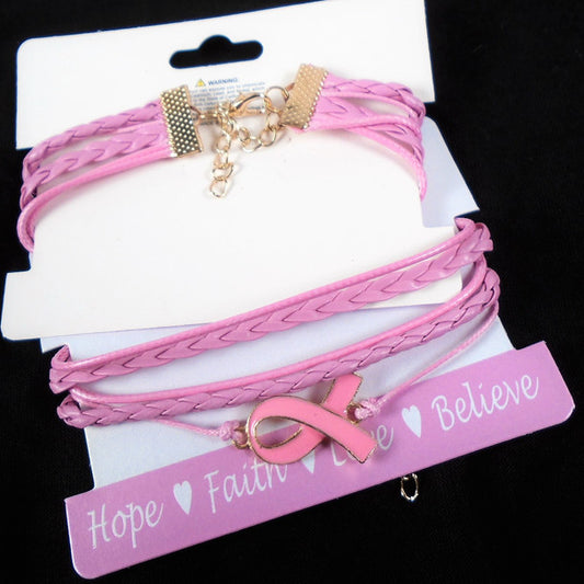 BREAST CANCER ROPE BRACELET