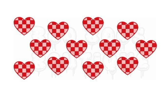 Retro hearts checkered 16oz Vinyl Wrap