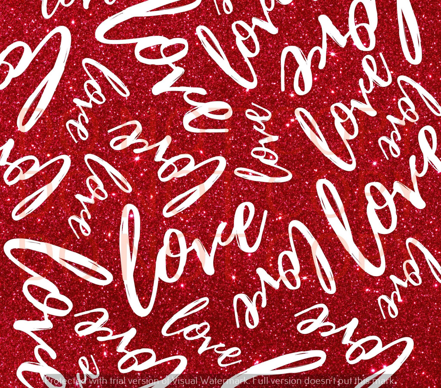 Love red glitter sublimation 20oz tumblr transfer