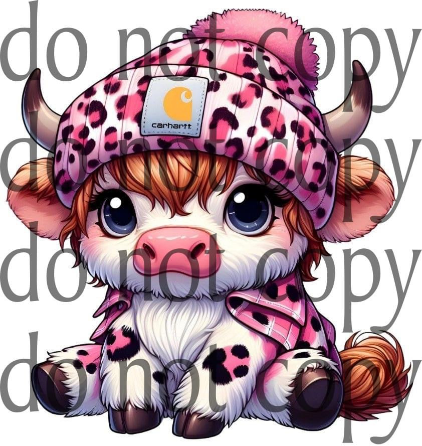 cow with pink hat 20oz sublimation transfer