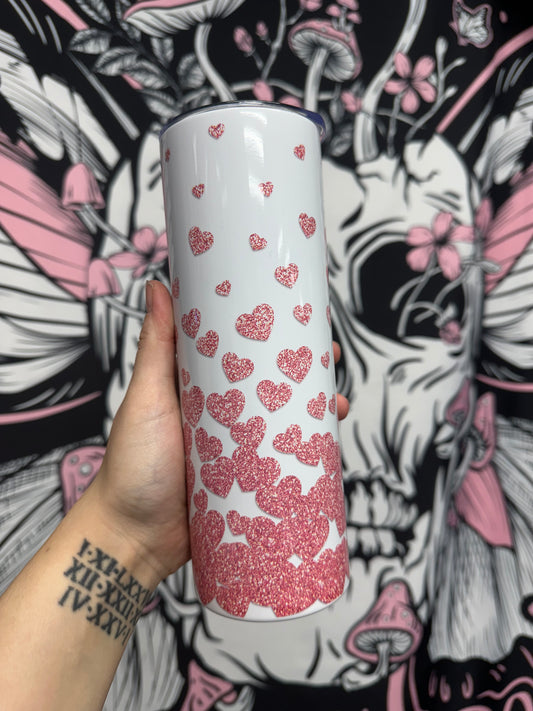 Glitter Hearts 20oz Tumbler - Ready to ship