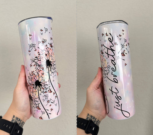 Just Breathe 20oz Double Insulated Sublimation Tumbler (Ready to ship - 1 to 3 business days)