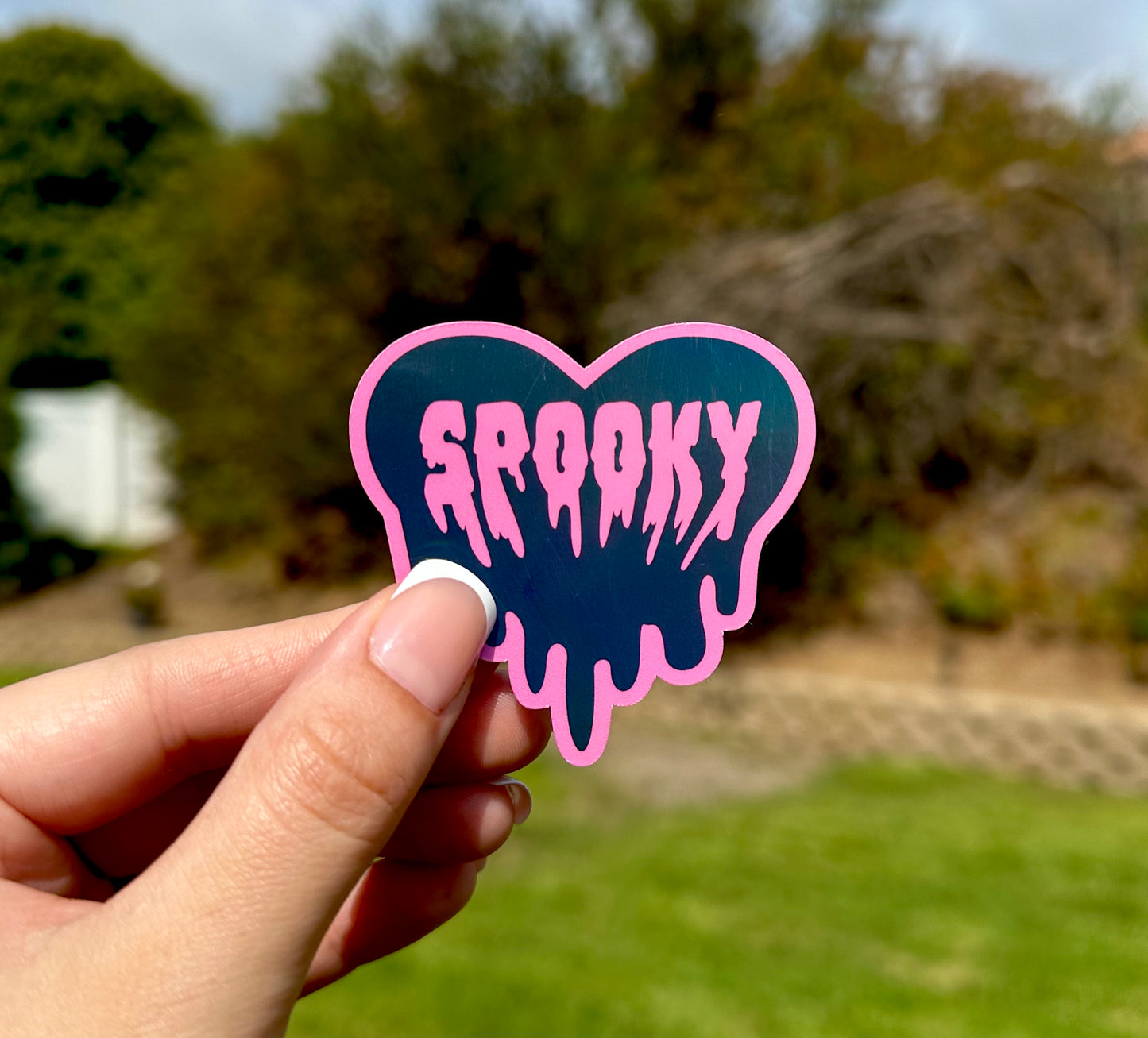 Holo 2 Inch Spooky heart sticker