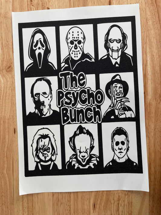 PSYCHO BUNCH SINGLE COLOR TSHIRT TRANSFER