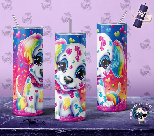 Colorful Multi puppy dog 20oz tumbler MTO