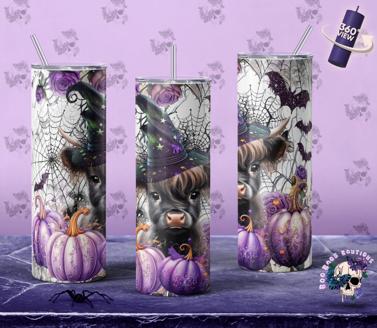 Purple Spooky cow 20oz Tumbler MTO