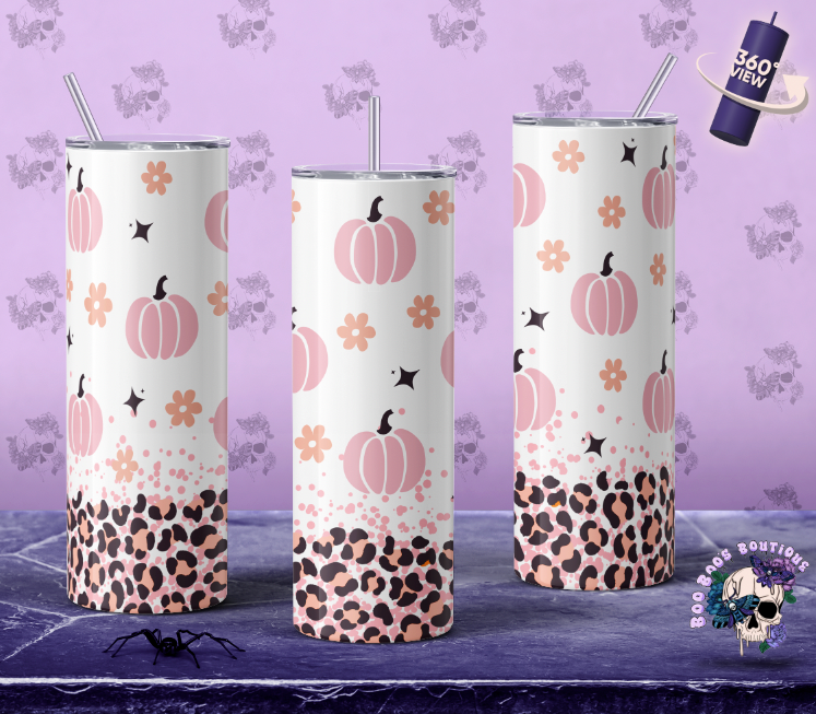 Pumpkin Leopard collage 20oz tumbler MTO