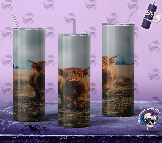 Highland cow portrait 20oz Double Insulated Tumbler sublimated ( 7 to 10 business  days)