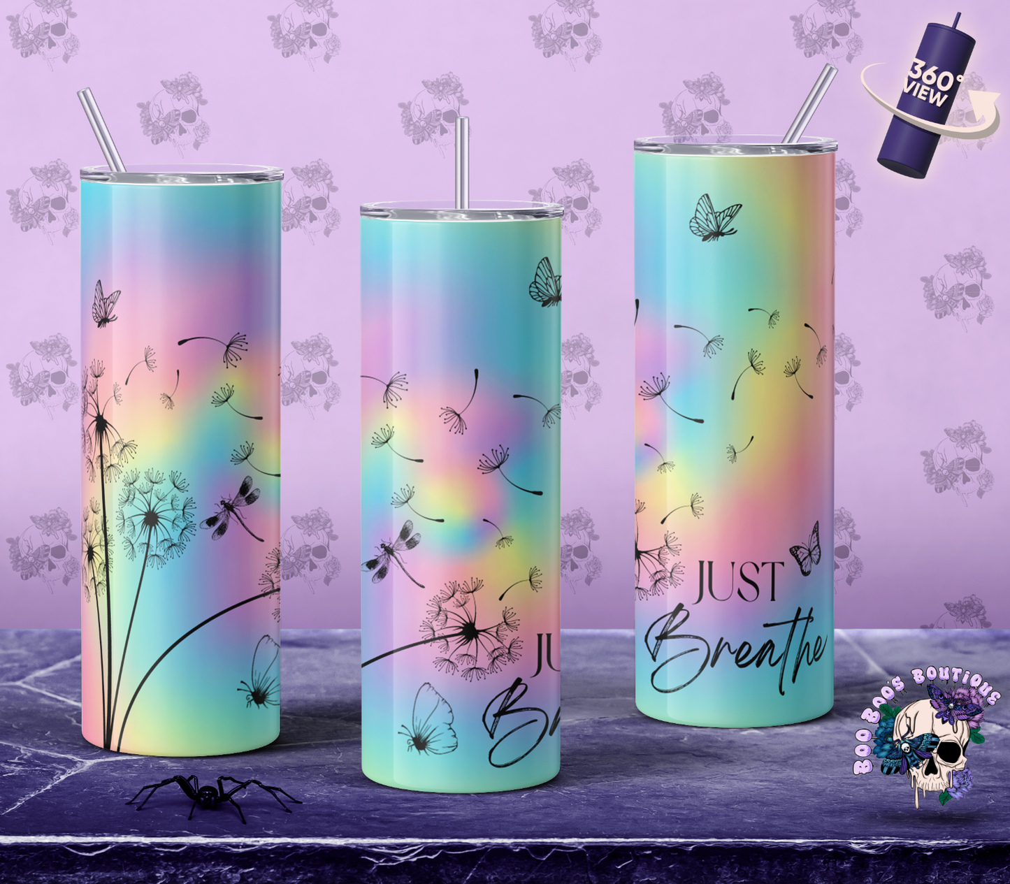 Just breathe pastel colors 20oz Tumbler MTO (7 business days)