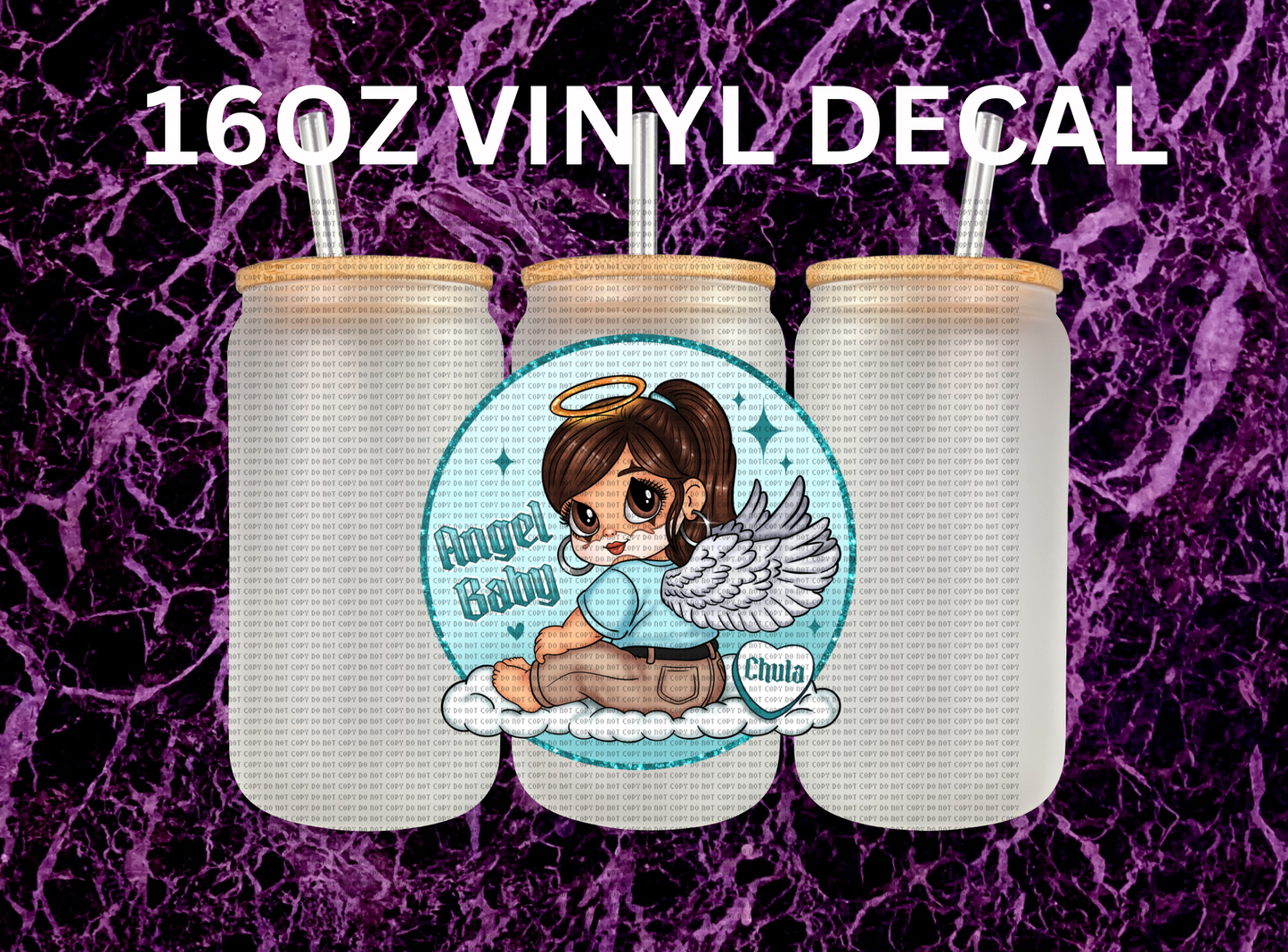 4 x 4 vinyl decal Angel baby