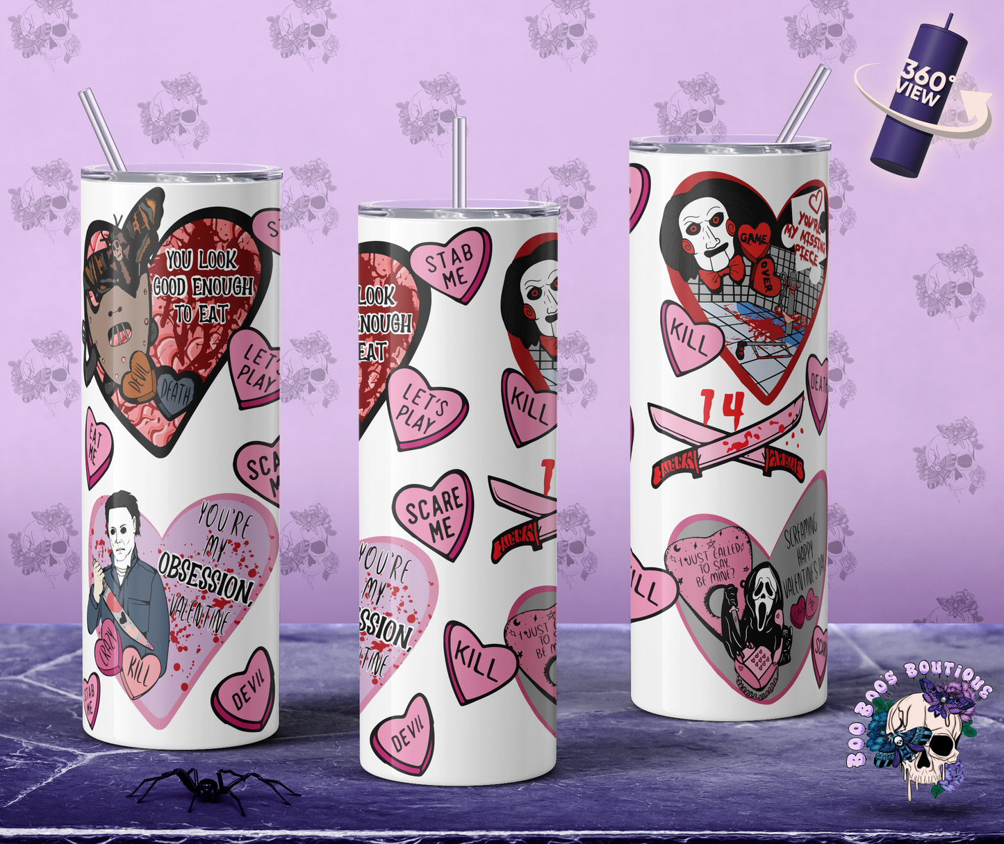 Horror Hearts collage 20oz Double Insulated Tumbler sublimated ( 7 to 10 business  days)