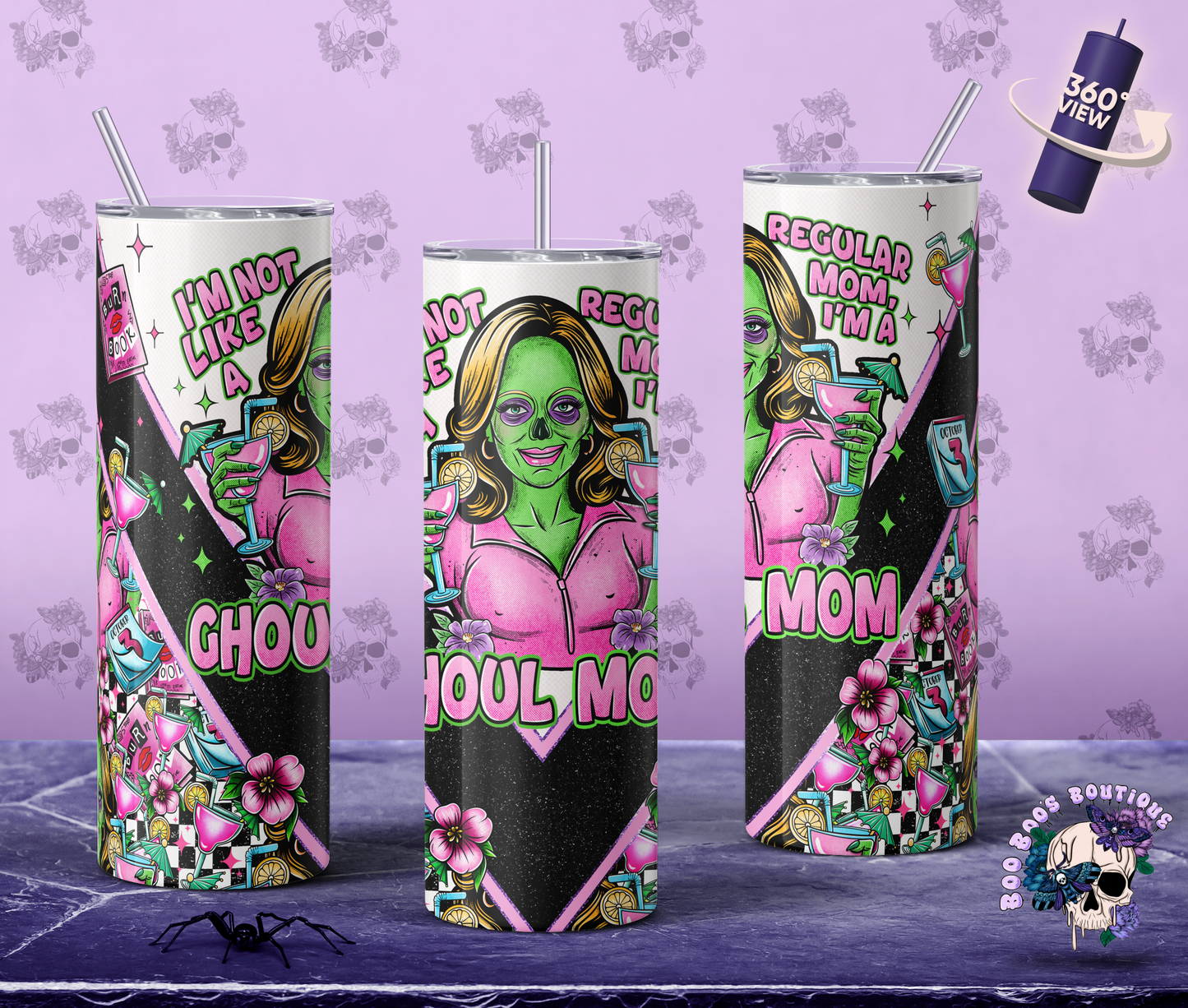 Im a ghoul mom 20oz Double Insulated Tumbler sublimated ( 7 to 10 business  days)