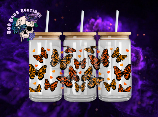 16oz Vinyl retro butterflies Transfer