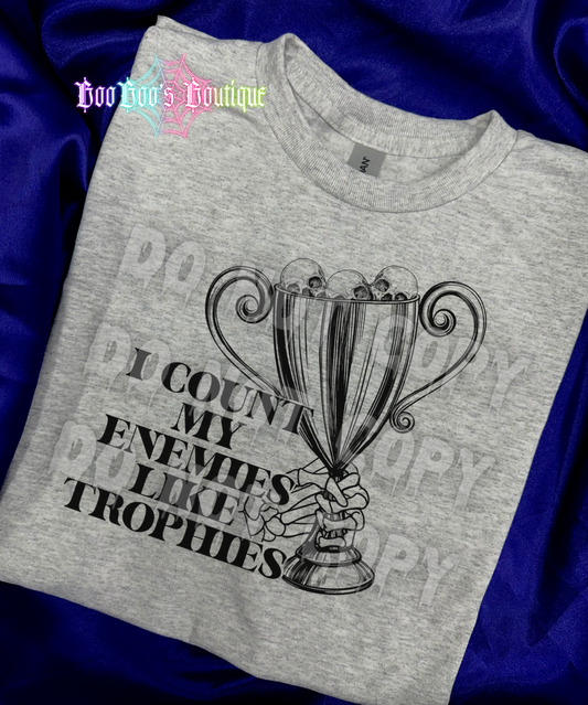 (I count my enemies like trophies Unisex Sublimation) - 7 business days