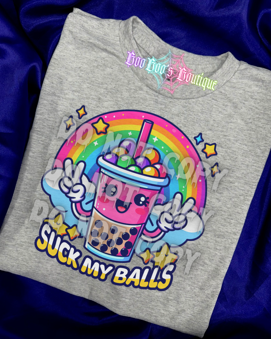 Suck My Balls Sublimation Unisex GREY Tee (7 business days)