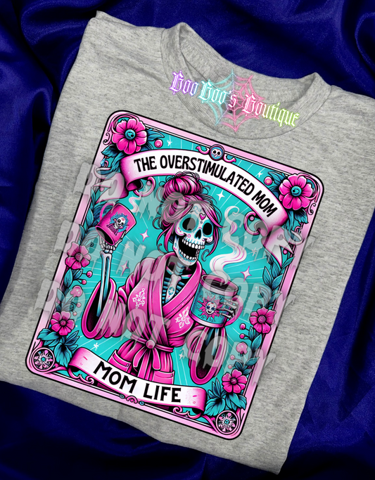 The overstimulated moms life Sublimation Unisex GREY Tee (7 business days)