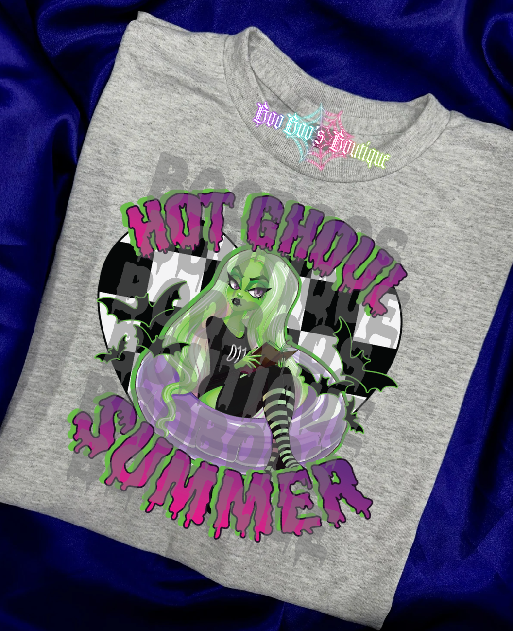 Hot Ghoul Summer in Floaty Sublimation Unisex GREY Tee (7 business days)