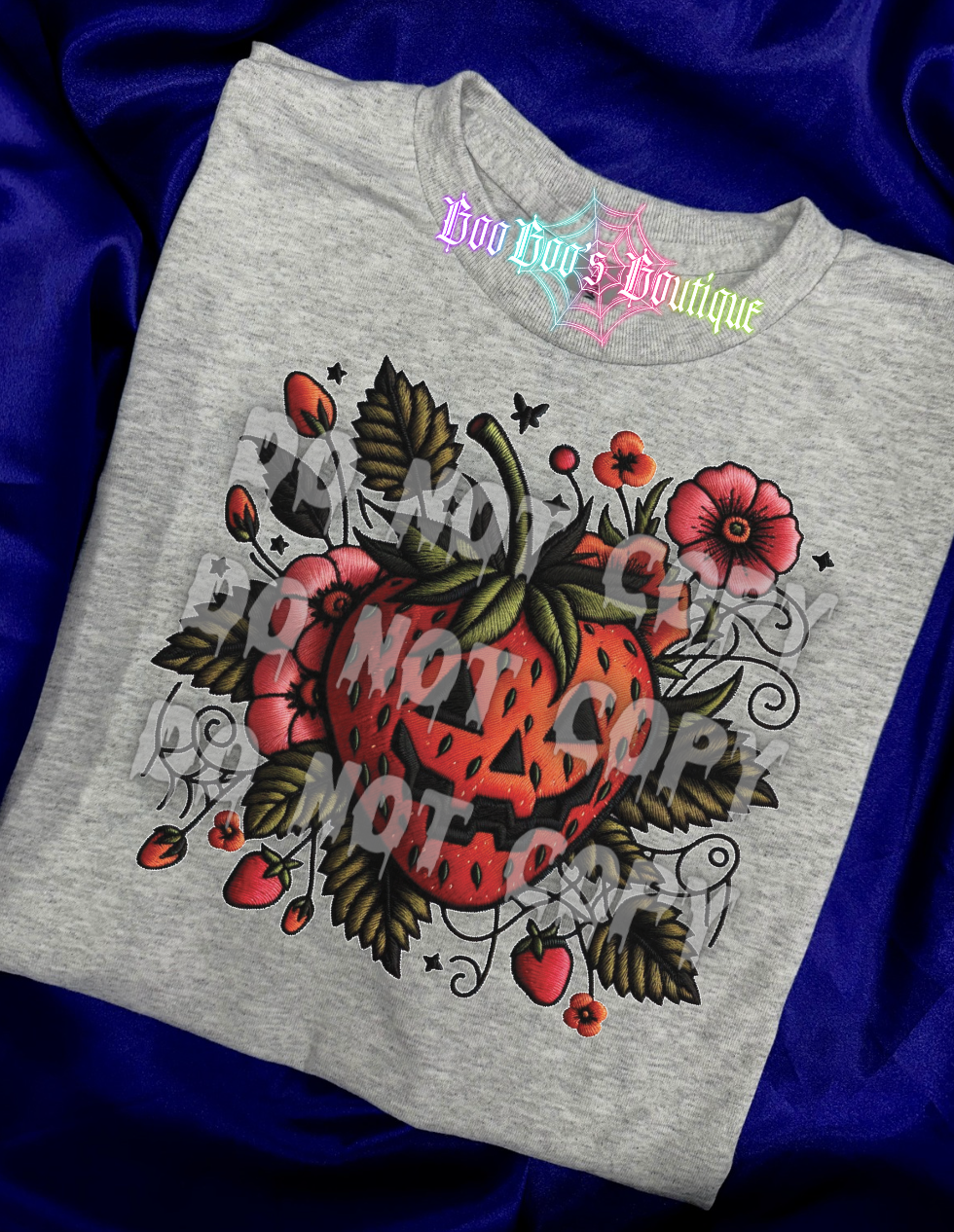 Spooky Strawberry Sublimation Unisex Tshirt (7 business days)