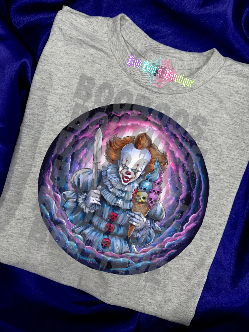 Clown space ice cream sublimation unisex tshirt (7-10 business days)