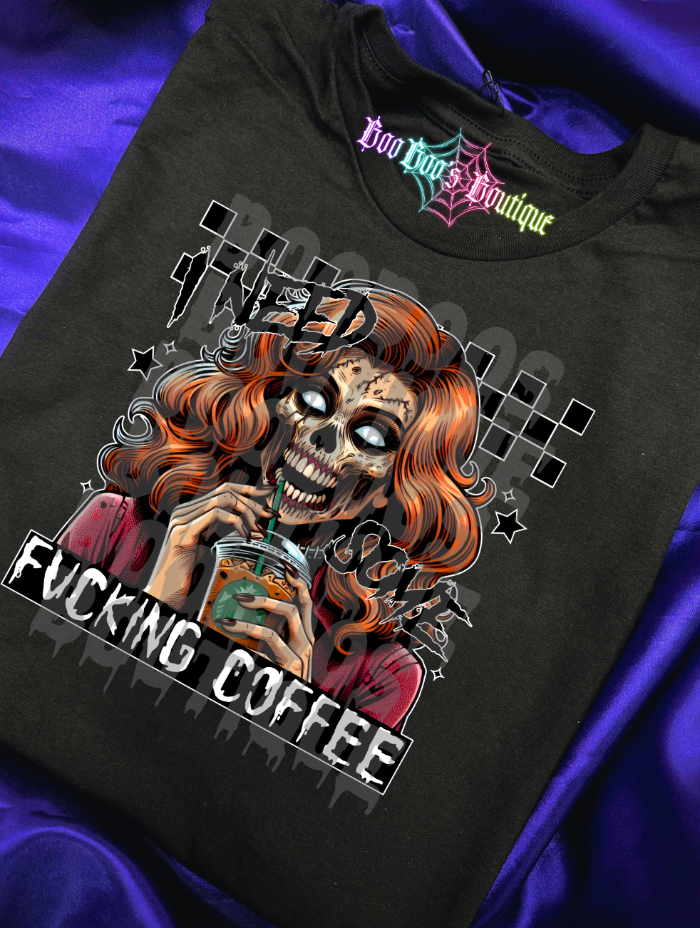 I NEED COFFEE ZOMBIE Sublimation Unisex Tshirt (7 business days)