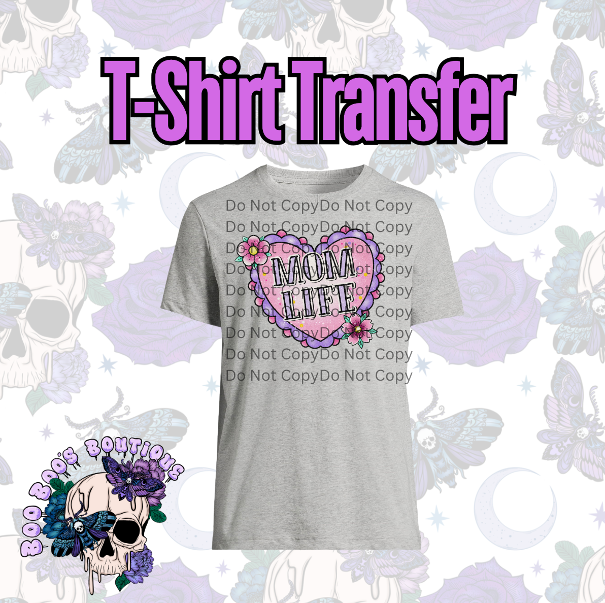 Mom Life Heart Tshirt Transfer