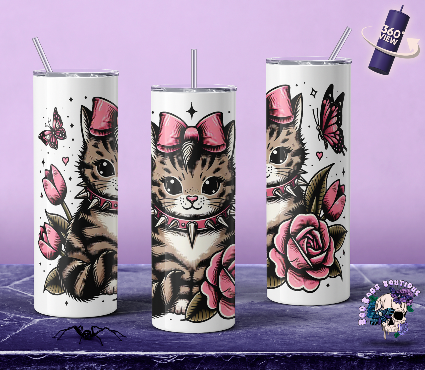 Cat with the choker 20oz Double Insulated Tumbler 7/10 business days MTO