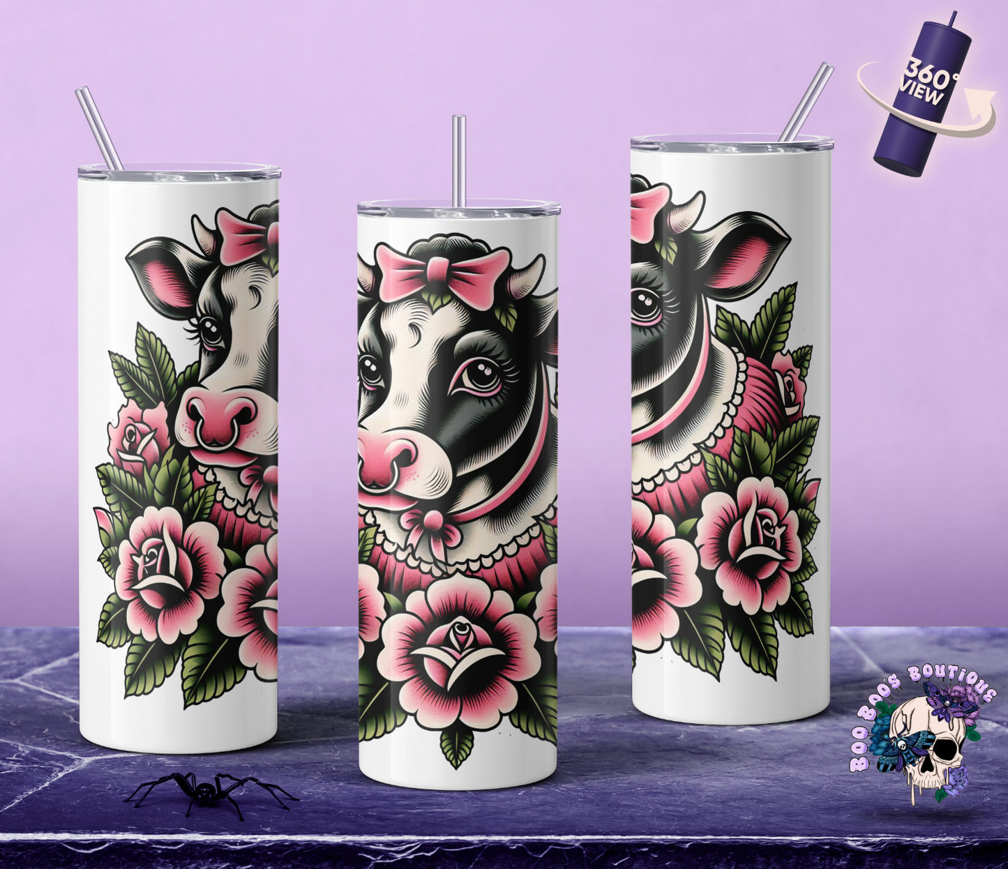 Tattoo Cow 20oz Double Insulated Tumbler 7/10 business days MTO