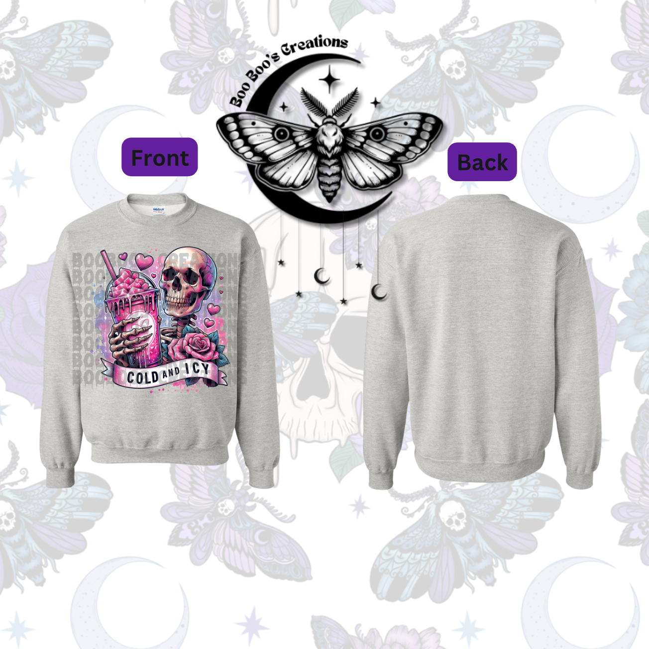 Cold & Icy skull Unisex Sublimation Crewneck Sweater (7-10 business days)