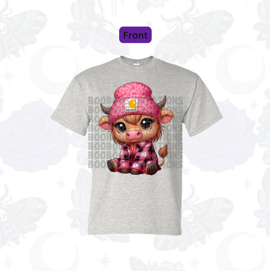 Cow with pink beanie CH unisex sublimation tshirt ( 7 - 10 business days)