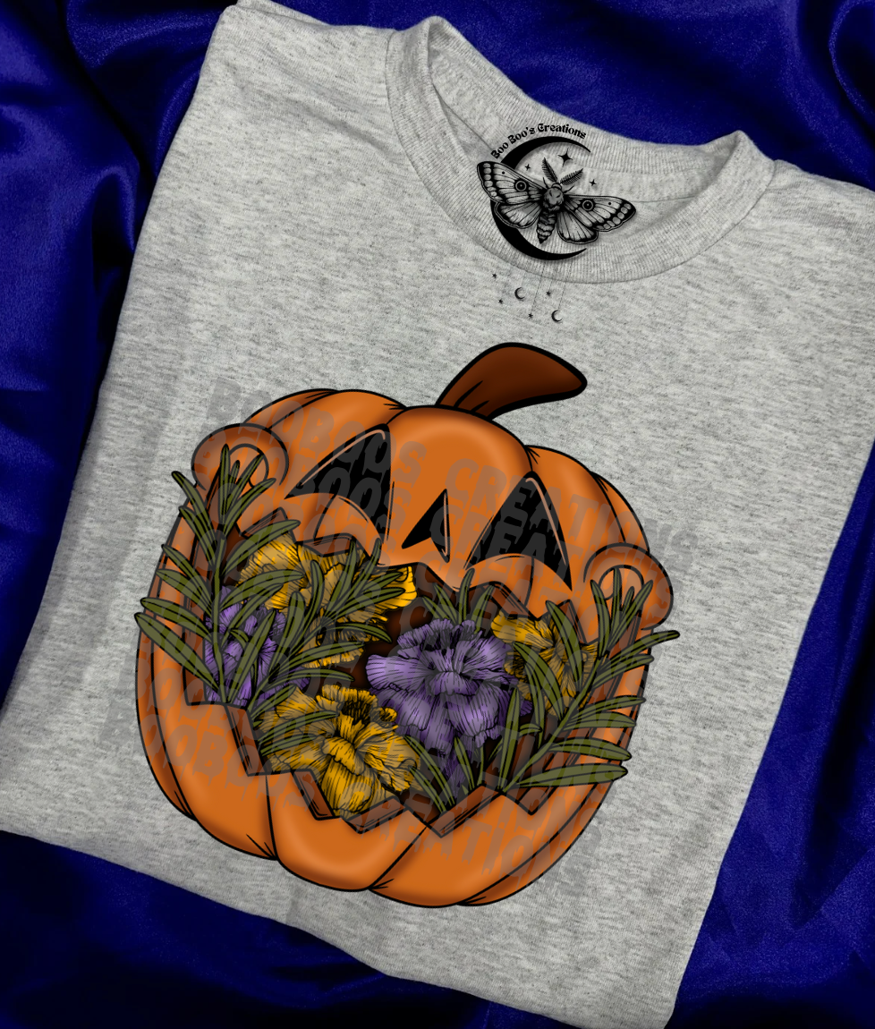 Flower pumpkin Unisex Sublimation Tshirt (7 to 10 business days)