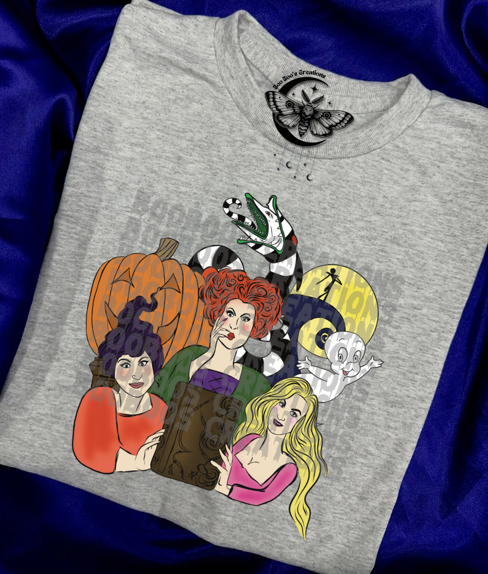 Old school spooky gang Unisex Sublimation Tshirt (7 to 10 business days)