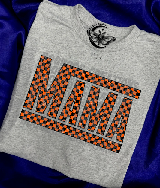 Mama Orange checkered Unisex sublimation Tshirt ( 7 to 10 business days