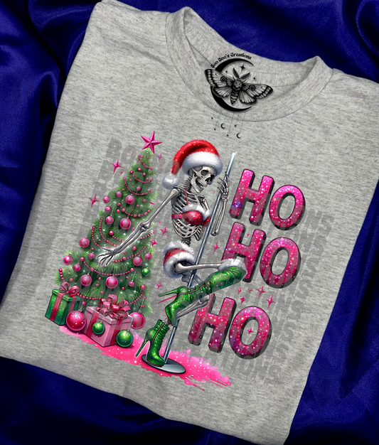 Ho Ho Ho Skelly Sublimation Unisex T Shirt (7-10 Business days) Made to order