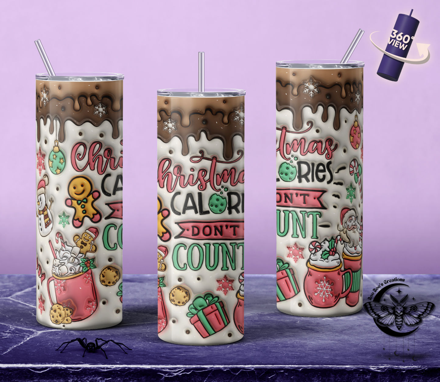 Christmas Calories don't count Stainless steel tumbler (7-10 business days MTO)