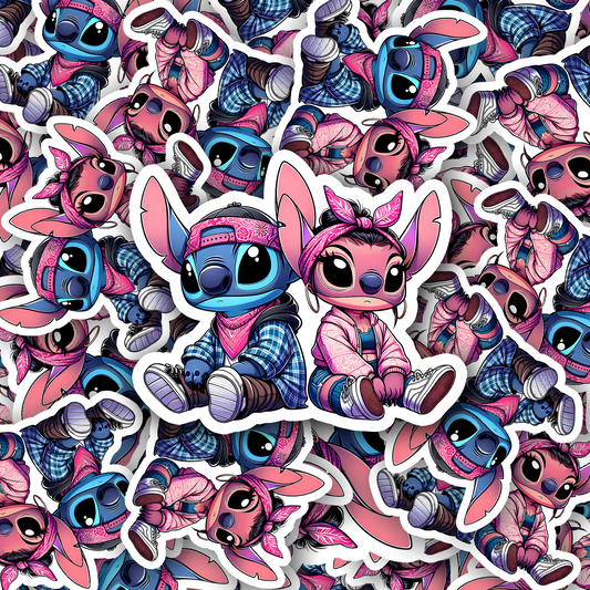 Holographic Alien Bandana Lovers 2 inch Vinyl Waterproof Sticker