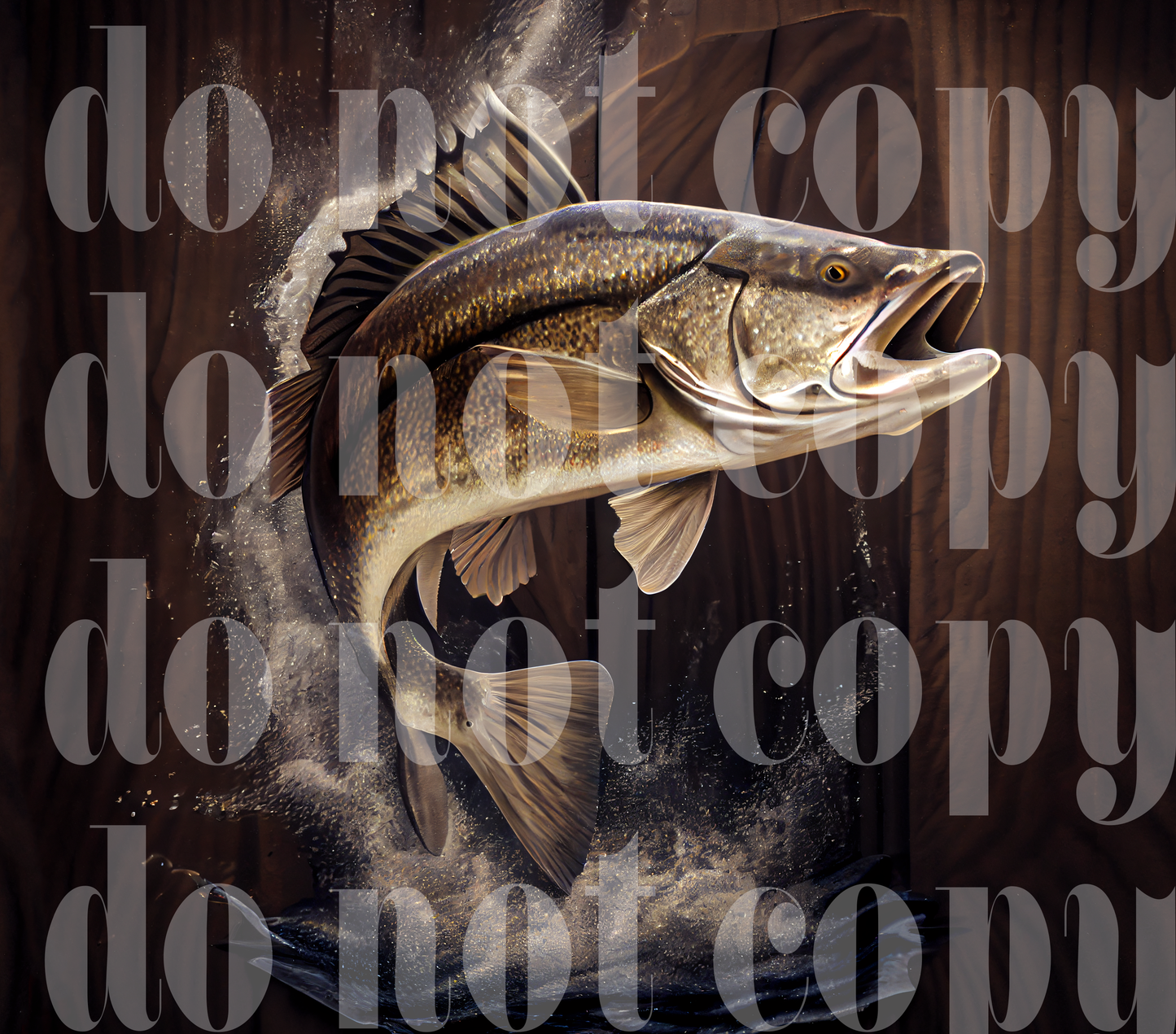 Wood Grain fish 20oz Sublimation transfer