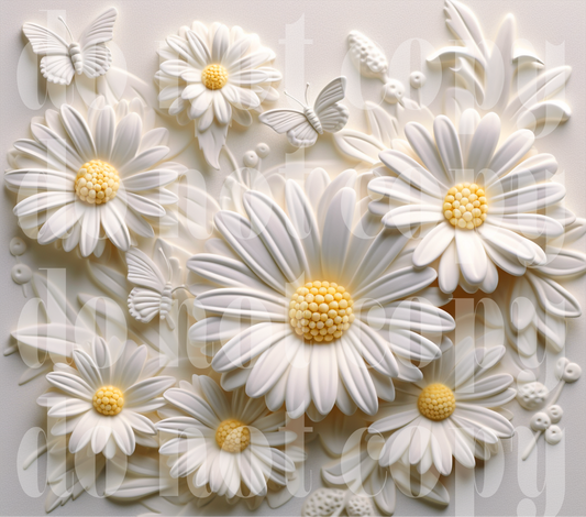 3D daisies 20oz Sublimation transfer