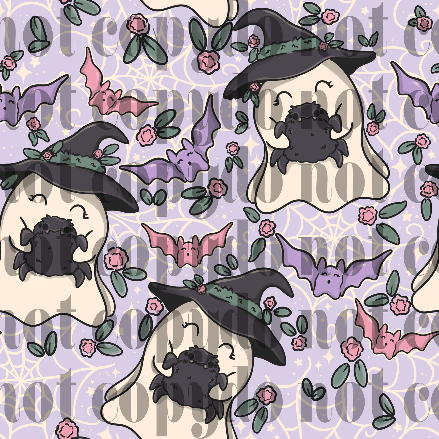 Witch Ghosts with spider sublimation tumbler transfer