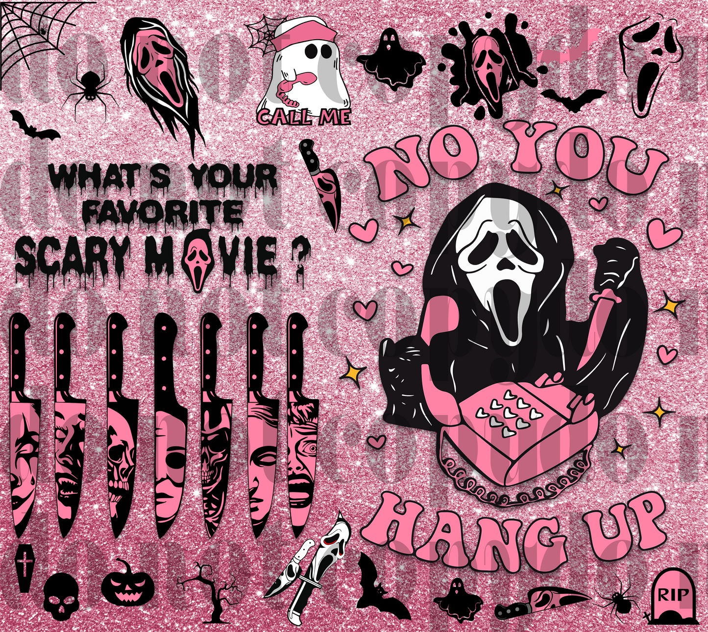 Hang up pink glitter GF 20oz Sublimation transfer